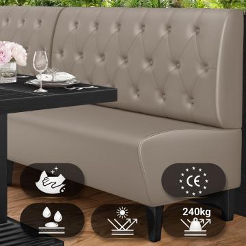 MIAMI | Restaurang bås soffa | B:H 100 x 103 cm | Taupe | Chesterfield romb | Läder