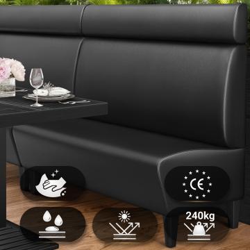 MIAMI | Gastrobank | B:H 120 x 128 cm | Schwarz | Glatt | Leder