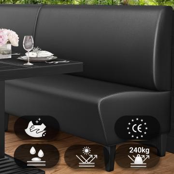 MIAMI | Gastrobank | B:H 120 x 103 cm | Schwarz | Glatt | Leder