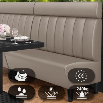 MIAMI | Horeca Bank | B:H 140 x 128 cm | Taupe | Gestreept | Leer