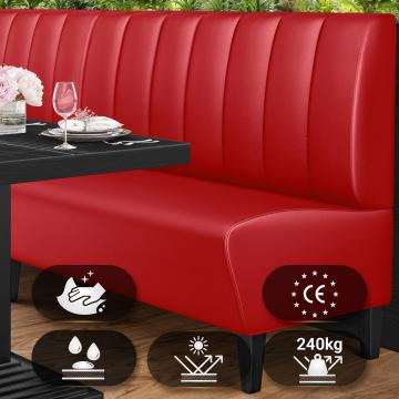 MIAMI | Divanetto per ristorante | L:H 180 x 103 cm | Rosso | A righe | Pelle