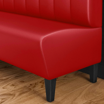 MIAMI | Restaurant Booth | W:H 140 x 103 cm | Red | Striped | Leather