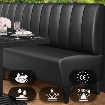 MIAMI | Gastrobank | B:H 100 x 103 cm | Schwarz | Gestreift | Leder