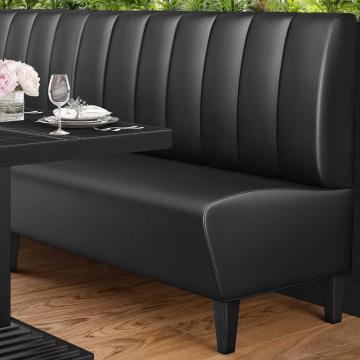 MIAMI | Restaurant Booth | W:H 140 x 103 cm | Black | Striped | Leather