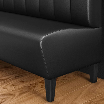 MIAMI | Restaurant Booth | W:H 140 x 103 cm | Black | Striped | Leather
