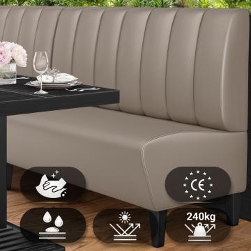 MIAMI | Horeca Bank | B:H 160 x 103 cm | Taupe | Gestreept | Leer
