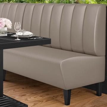 MIAMI | Restaurant Booth | W:H 140 x 103 cm | Taupe | Striped | Leather
