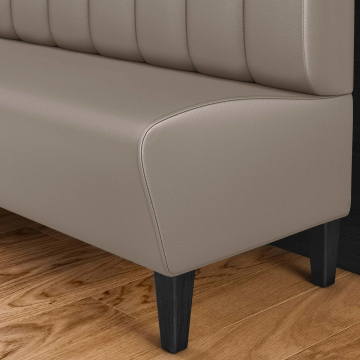 MIAMI | Restaurant Booth | W:H 140 x 103 cm | Taupe | Striped | Leather