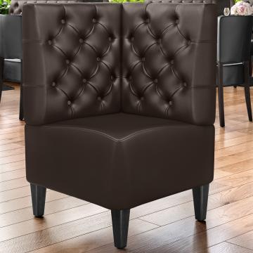 MIAMI | Gastro hörnbänk | B:H 60 x 103 cm | Brun | Chesterfield | Läder
