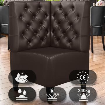 MIAMI | Gastro Eckbank | B:H 64 x 103 cm | Braun | Chesterfield | Leder
