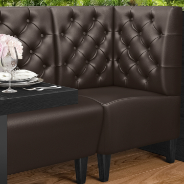 MIAMI | Gastro hörnbänk | B:H 60 x 103 cm | Brun | Chesterfield | Läder
