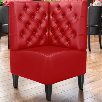 MIAMI | Gastro hörnbänk | B:H 60 x 103 cm | Röd | Chesterfield | Läder