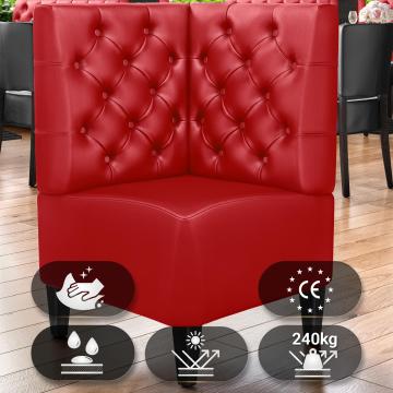 MIAMI | Gastro Eckbank | B:H 64 x 103 cm | Rot | Chesterfield | Leder