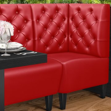 MIAMI | Gastro hörnbänk | B:H 60 x 103 cm | Röd | Chesterfield | Läder