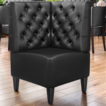 MIAMI | Gastro hörnbänk | B:H 60 x 103 cm | Svart | Chesterfield | Läder