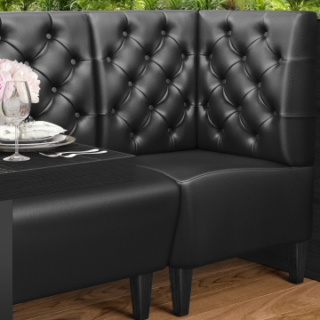 MIAMI | Gastro hörnbänk | B:H 60 x 103 cm | Svart | Chesterfield | Läder