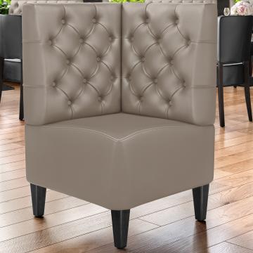 MIAMI | Gastro hörnbänk | B:H 60 x 103 cm | Taupe | Chesterfield | Läder