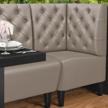 MIAMI | Gastro hörnbänk | B:H 60 x 103 cm | Taupe | Chesterfield | Läder