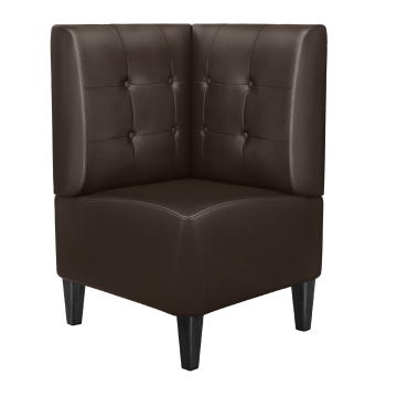 MIAMI | Gastro Eckbank | B:H 64 x 103 cm | Braun | Chesterfield Button | Leder