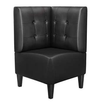 MIAMI | Gastro Eckbank | B:H 64 x 103 cm | Schwarz | Chesterfield Button | Leder