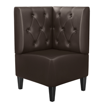 MIAMI | Gastro Eckbank | B:H 64 x 103 cm | Braun | Chesterfield Raute | Leder