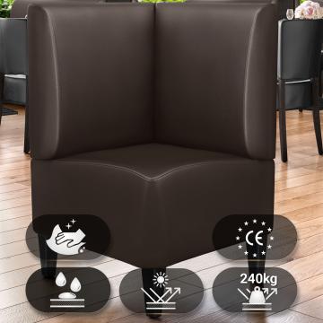 MIAMI | Gastro Eckbank | B:H 64 x 103 cm | Braun | Glatt | Leder