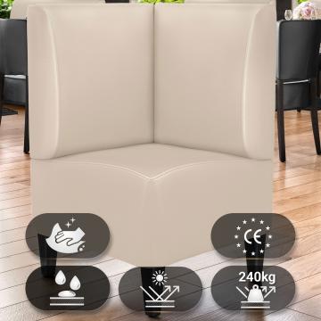 MIAMI | Horeca Hoekbank | B:H 64 x 103 cm | Creme | Glad | Leer