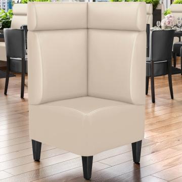 MIAMI | Gastro hörnbänk | B:H 60 x 128 cm | Grädde | Smidig | Läder