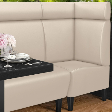 MIAMI | Gastro hörnbänk | B:H 60 x 128 cm | Grädde | Smidig | Läder