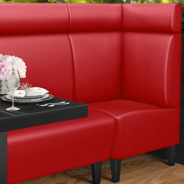 MIAMI | Gastro hörnbänk | B:H 60 x 128 cm | Röd | Smidig | Läder