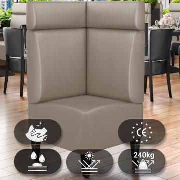 MIAMI | Gastro Eckbank | B:H 64 x 128 cm | Taupe | Glatt | Leder
