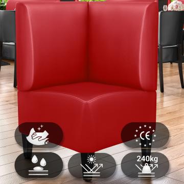 MIAMI | Gastro Eckbank | B:H 64 x 103 cm | Rot | Glatt | Leder