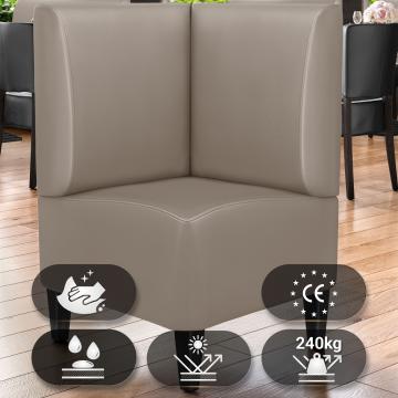 MIAMI | Horeca Hoekbank | B:H 64 x 103 cm | Taupe | Glad | Leer