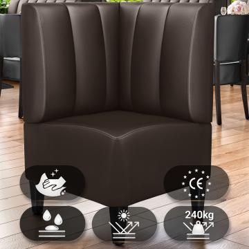 MIAMI | Gastro Eckbank | B:H 64 x 103 cm | Braun | Gestreift | Leder