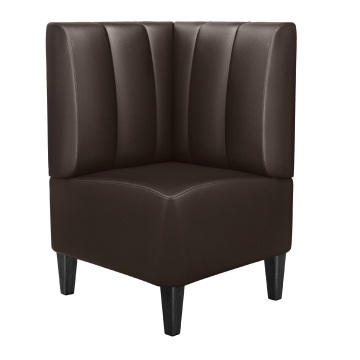 MIAMI | Gastro Eckbank | B:H 64 x 103 cm | Braun | Gestreift | Leder