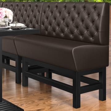 MIAMI | Hög restaurangsoffa | B:H 100 x 133 cm | Brun | Chesterfield | Läder