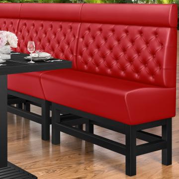 MIAMI | Banco corrido alto para hostelería | Ancho:Alto 120 x 158 cm | Rojo | Chesterfield | Cuero