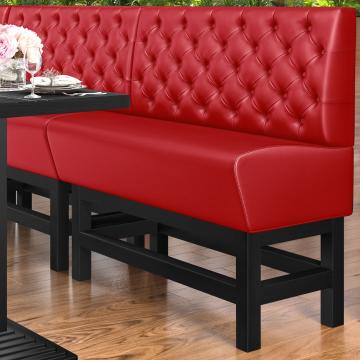MIAMI | Gastro Hochbank | B:H 120 x 133 cm | Rot | Chesterfield | Leder