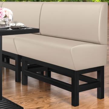 MIAMI | Banco corrido alto para hostelería | Ancho:Alto 120 x 158 cm | Negro | Botón Chesterfield | Cuero