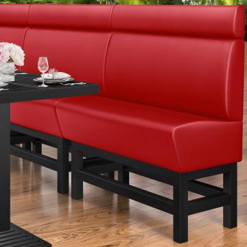 MIAMI | Banco corrido alto para hostelería | Ancho:Alto 120 x 158 cm | Negro | Botón Chesterfield | Cuero