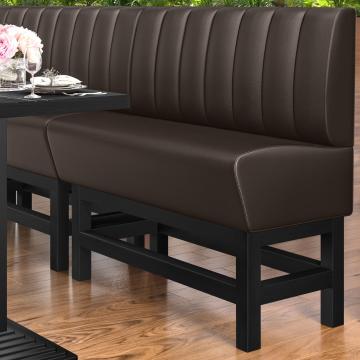MIAMI | Hög restaurangsoffa | B:H 120 x 133 cm | Brun | Randig | Läder