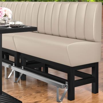 MIAMI | Banco corrido alto para hostelería | Ancho:Alto 120 x 158 cm | Negro | Botón Chesterfield | Cuero