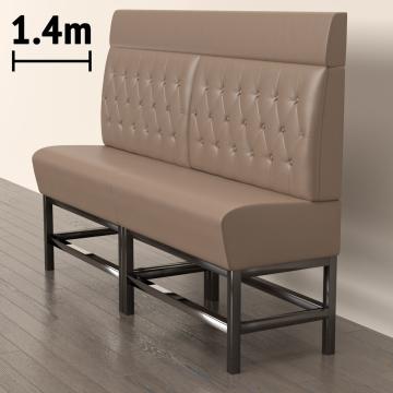 MIAMI | Gastro Hochbank | B:H 140 x 158 cm | Taupe | Chesterfield Ratue | Leder