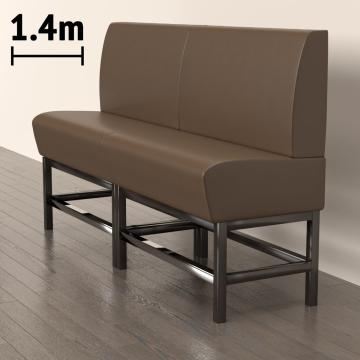 MIAMI | Panchina del ristorante | L:H 180 x 158 cm | Nero | Pulsante Chesterfield | Pelle