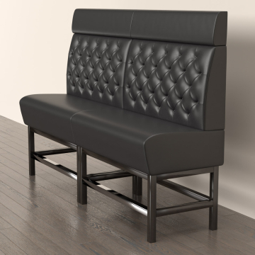 MIAMI | Gastro Hochbank | B:H 180 x 158 cm | Schwarz | Chesterfield | Leder