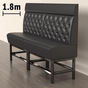 MIAMI | Gastro Hochbank | B:H 180 x 158 cm | Schwarz | Chesterfield | Leder