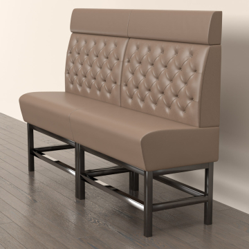 MIAMI | Gastro Hochbank | B:H 180 x 158 cm | Taupe | Chesterfield | Leder