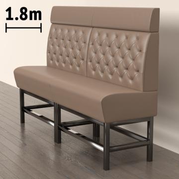 MIAMI | Gastro Hochbank | B:H 180 x 158 cm | Taupe | Chesterfield | Leder