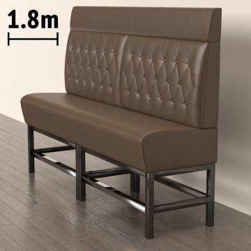 MIAMI | Gastro Hochbank | B:H 180 x 158 cm | Braun | Chesterfield Raute | Leder