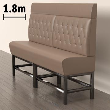 MIAMI | Gastro Hochbank | B:H 180 x 158 cm | Taupe | Chesterfield Raute | Leder
